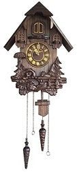 Black Forest Wooden Cuckoo Wall Clock With Bird USA