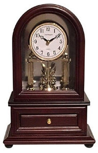 Wood Desk Clock with Revolving Pendulum