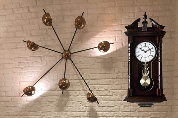 Grandfather Wood Pendulum Wall Clock with Chimes CA