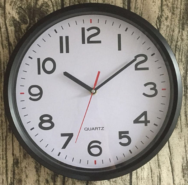 10 Inch Modern Round Black Wall Clock