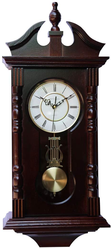 vmarketingsite Grandfather Wood Wall Clock with Westminster Chime. Pendulum Wood Traditional Clock UK